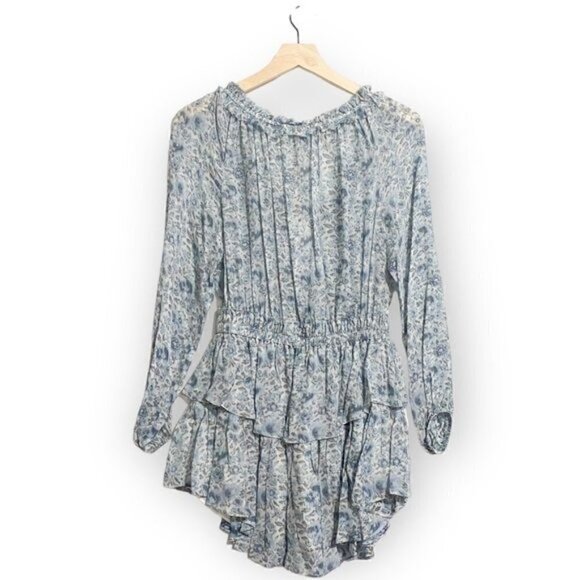 NWT LoveShackFancy Popover Mini Floral Dress in Ocean Breeze  Size P - Picture 14 of 15
